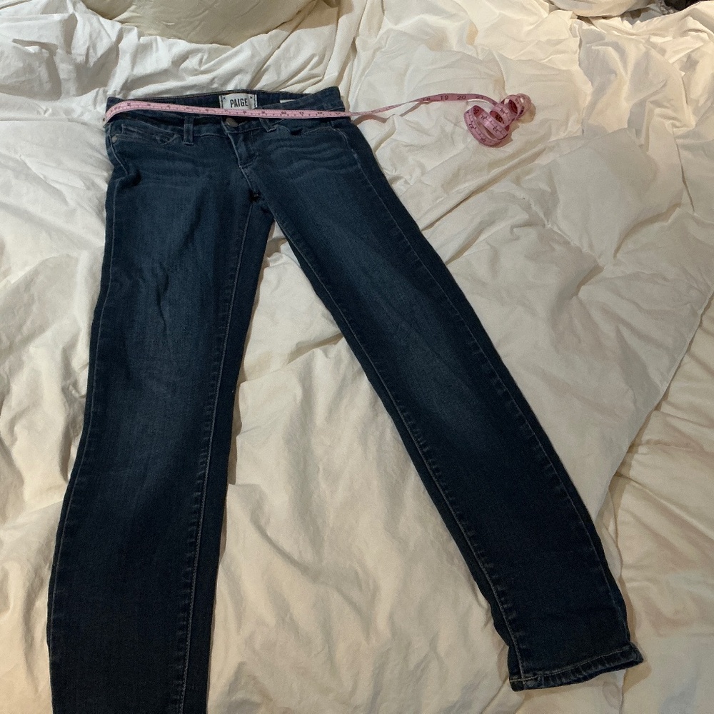 PAIGE jeans, size 24, Classic Dark Wash Straight Leg Jeans
